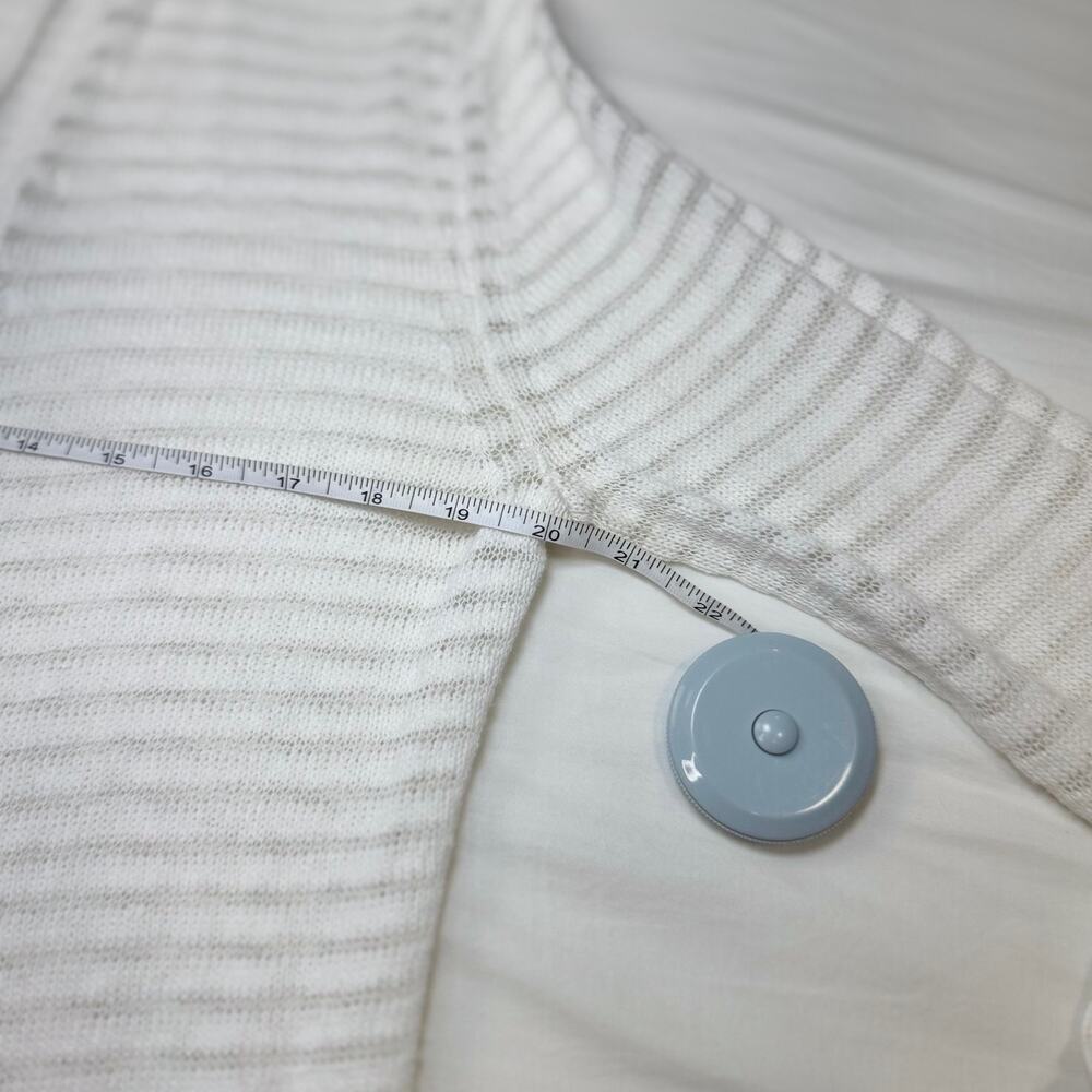 Eddie Bauer Ivory Hooded Open Front Cardigan Women’s Medium Lightweight Knit - Picture 10 of 13